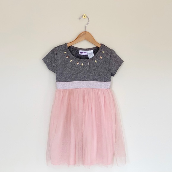 Blueberi Boulevard Other - Gray & Pink Jeweled Tutu Dress